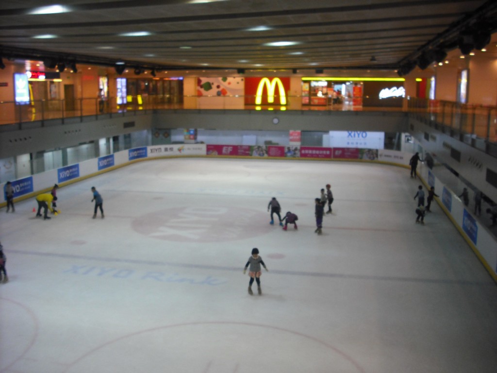 One cool place we visited was an indoor ice skating rink (in the mall!)