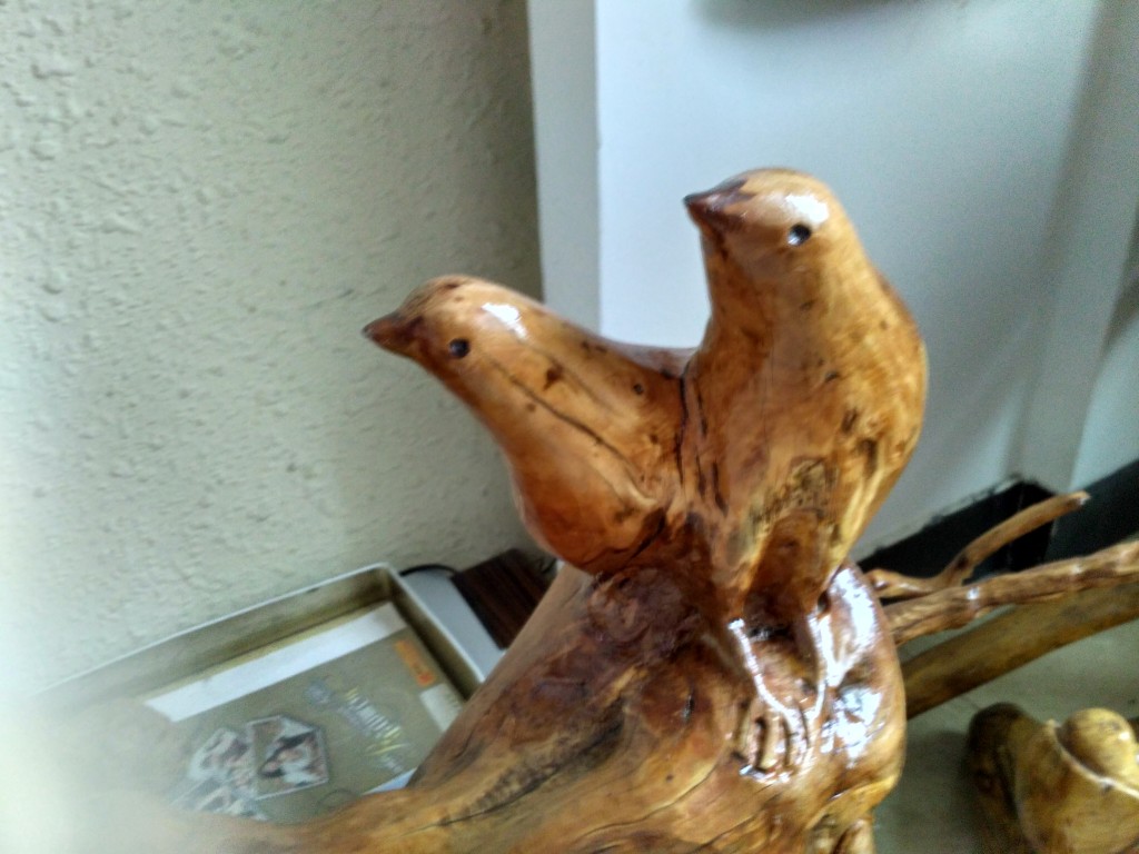 Grandpa carves tree roots into animals. So cool!