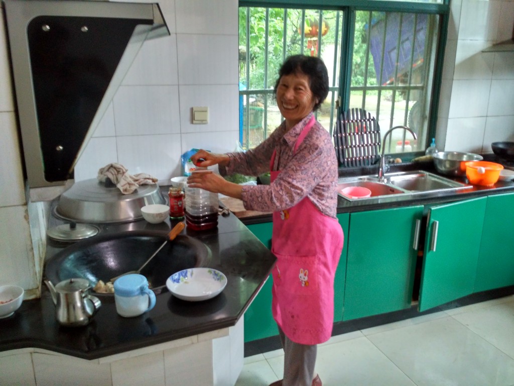 Grandma cooking on her wood-burning stove. It's not necessary, just preferable.