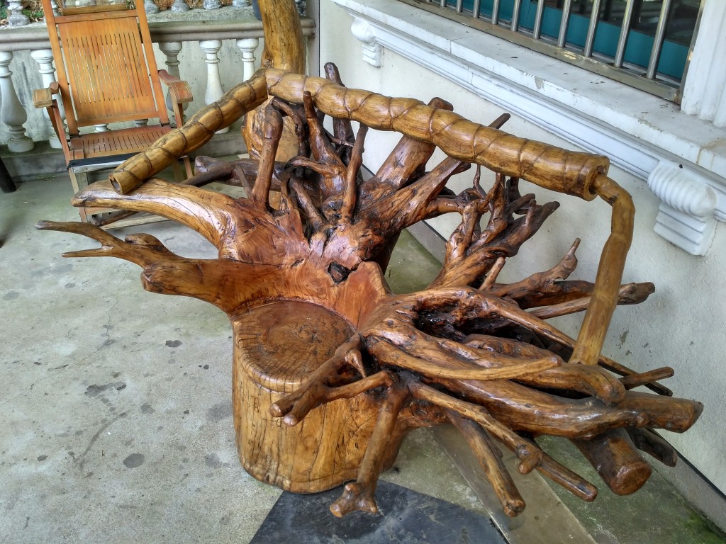 This chair on the porch is more of Grandpa's handiwork.