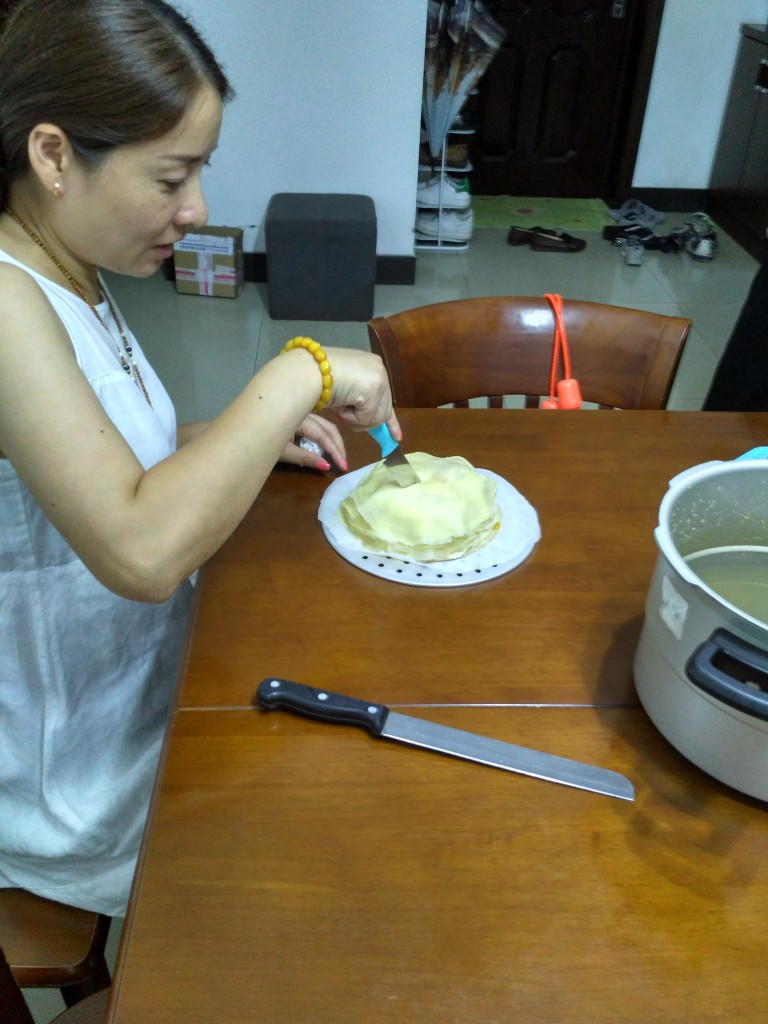 Mango cake!!! We all helped but Lisa made it happen.