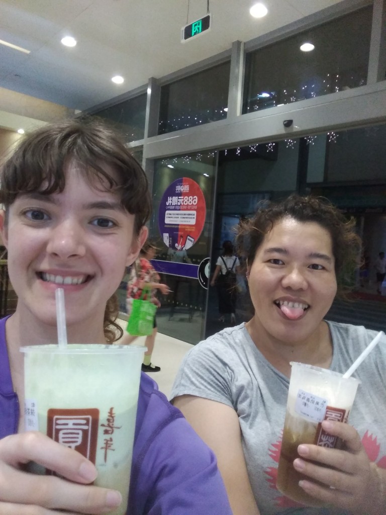 Afterwards we went to the mall, walked around, played in the arcade, and got drinks.