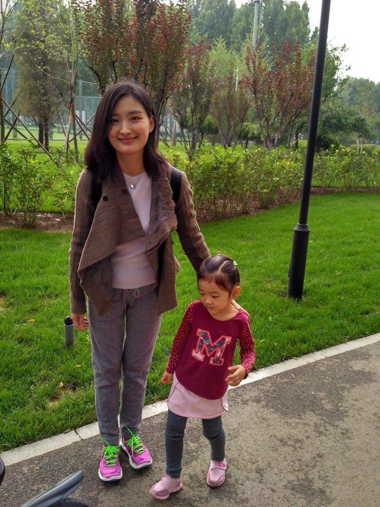 Danqing and Sophia out on a walk.